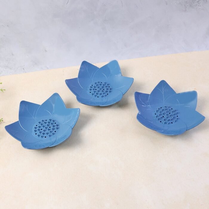 Lotus Blossom Soap Holder Set – 3-Piece Fast Drain Soap Dish