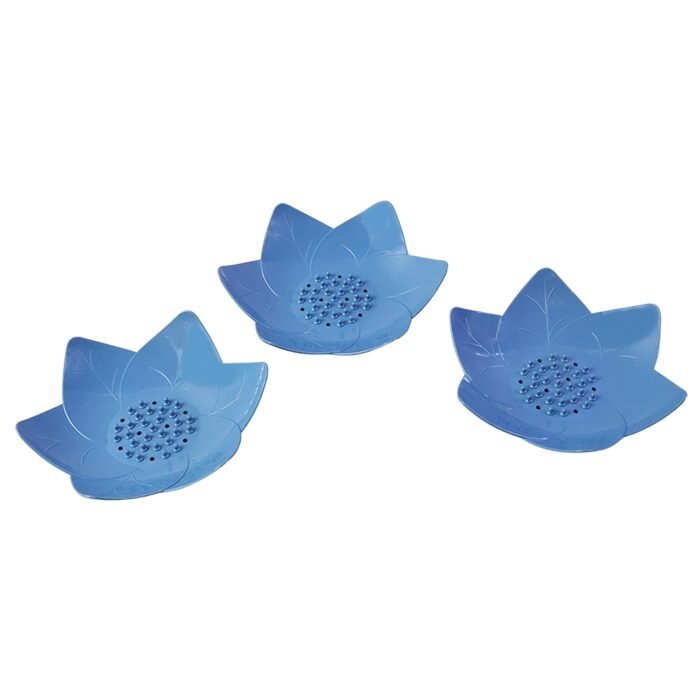 Lotus Blossom Soap Holder Set – 3-Piece Fast Drain Soap Dish