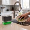 Soap Dispenser with Sponge Holder – Space-saving Kitchen Organizer