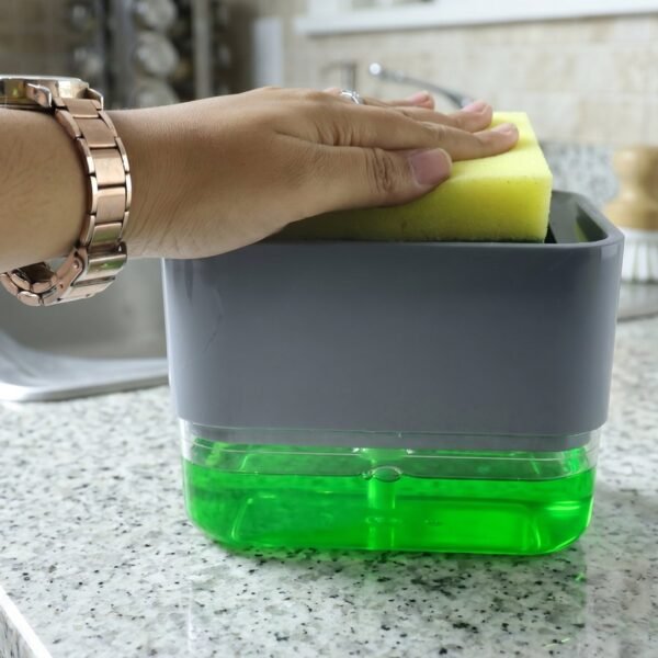 Soap Dispenser with Sponge Holder – Space-saving Kitchen Organizer