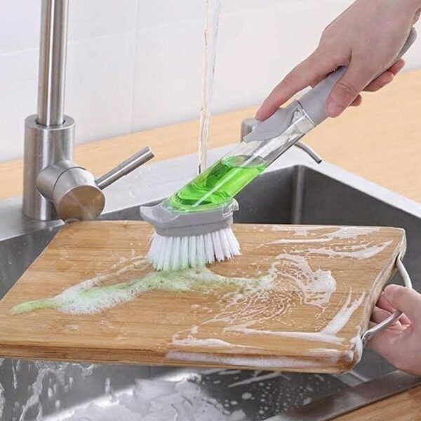 SoapDispensingDishWashingBrushHandle-06.jpg 3 In 1 Liquid Soap Dispenser Dish Cleaning Brush for Kitchen Sink (1 Pc)