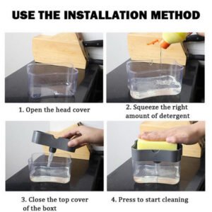 2-in-1 Soap Dispenser – Countertop Sponge Caddy for Kitchen | VelvetBubbles