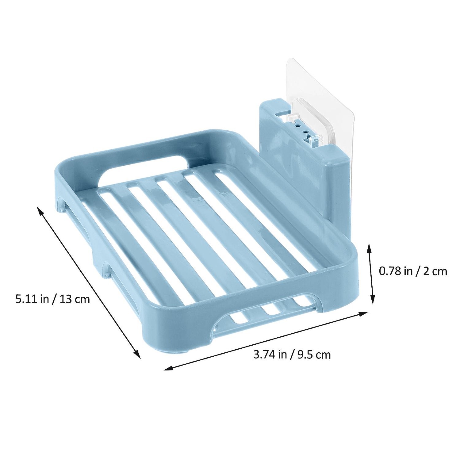 Plastic Soap Dish with Drain Slots – Self-Adhesive Wall Mount