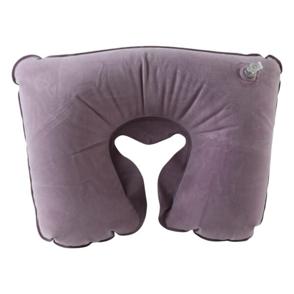 Inflatable U Shape Velvet Travel Neck Pillow for Flight Rest (1 Pc)