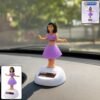 Solar Powered Dancing Hula Doll Bobble Toy for Car Dashboard Decor (1 Pc)