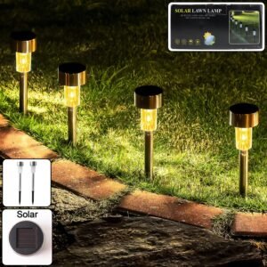 Solar Lawn Lamp Set – Eco-Friendly Stainless Steel Outdoor Lights