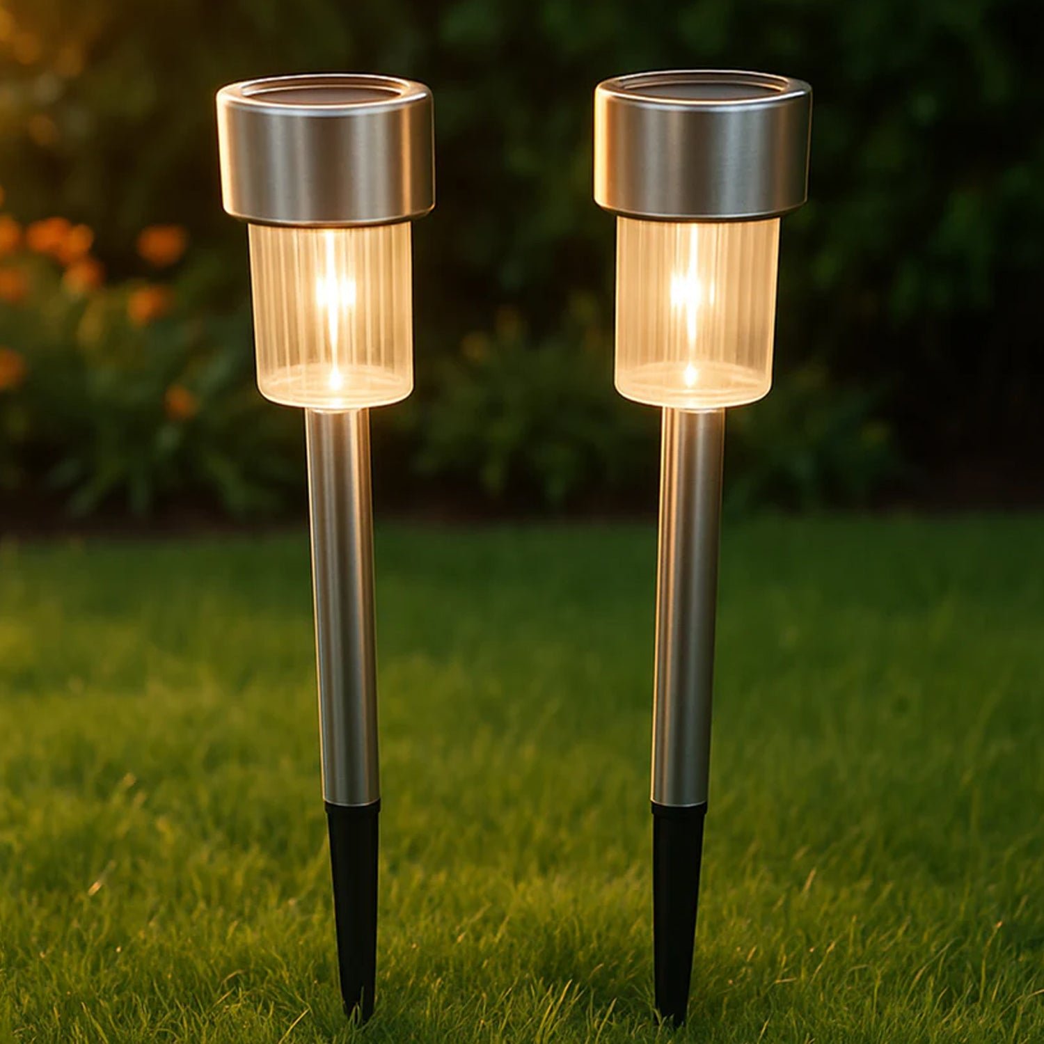 Solar Lawn Lamp Set – Eco-Friendly Stainless Steel Outdoor Lights