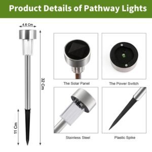 Solar Lawn Lamp Set – Eco-Friendly Stainless Steel Outdoor Lights