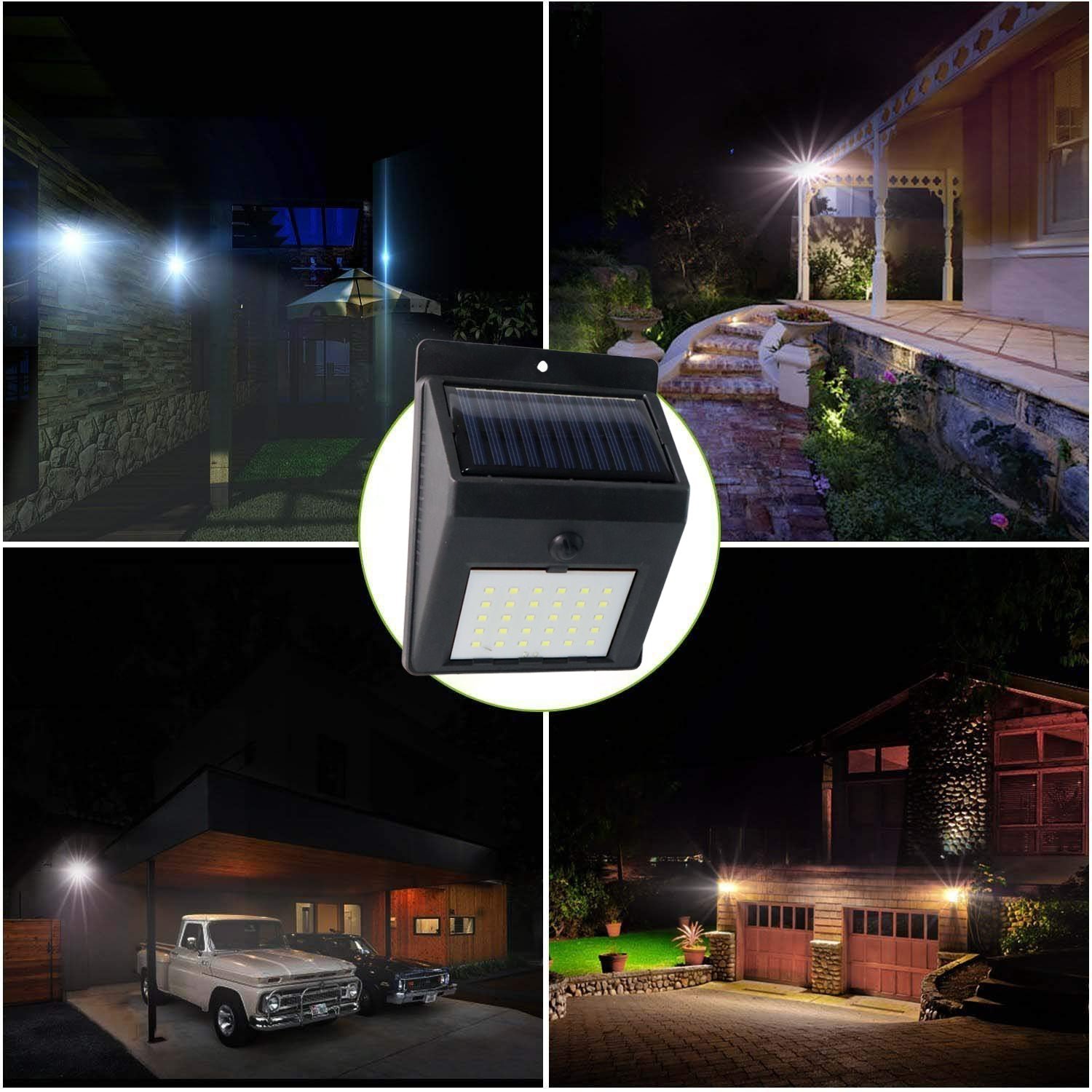 Solar Powered LED Wall Light – Motion Sensor Outdoor Security Lamp