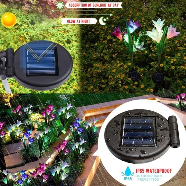 Solar Garden Flower Lights – Set of 2 Vibrant Multicolour LEDs