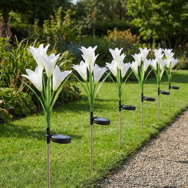 Solar Garden Flower Lights – Set of 2 Vibrant Multicolour LEDs