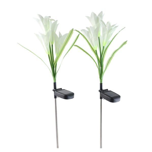 Solar Garden Flower Lights – Set of 2 Vibrant Multicolour LEDs