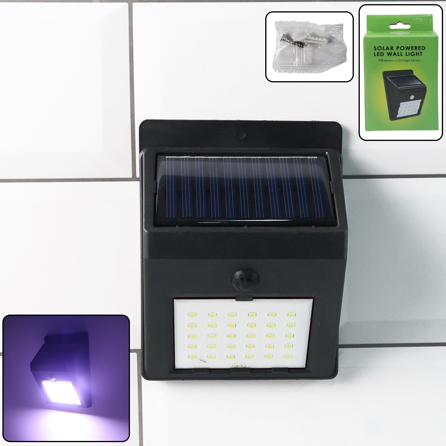 Solar Powered LED Wall Light – Motion Sensor Outdoor Security Lamp