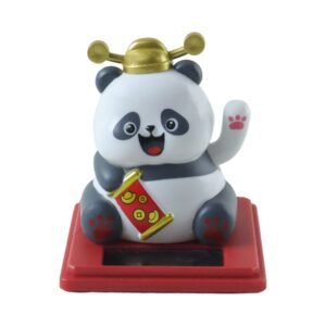 Solar Powered Moving Hand Panda Showpiece – Cute Waving Desk Decor