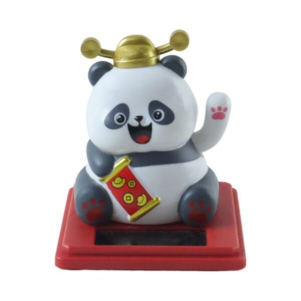 Solar Powered Moving Hand Panda Showpiece – Cute Waving Desk Decor