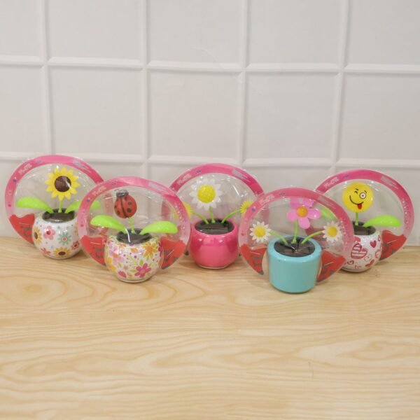 Solar Dancing Flower Toy with Pot for Car Dashboard and Desk Decor (1 Pc)