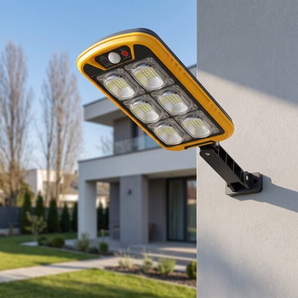 Solar LED Motion Sensor Wall Light with Remote Waterproof Outdoor (1 Set)
