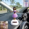 Solar Powered Dancing Hula Doll Bobble Toy for Car Dashboard Decor (1 Pc)