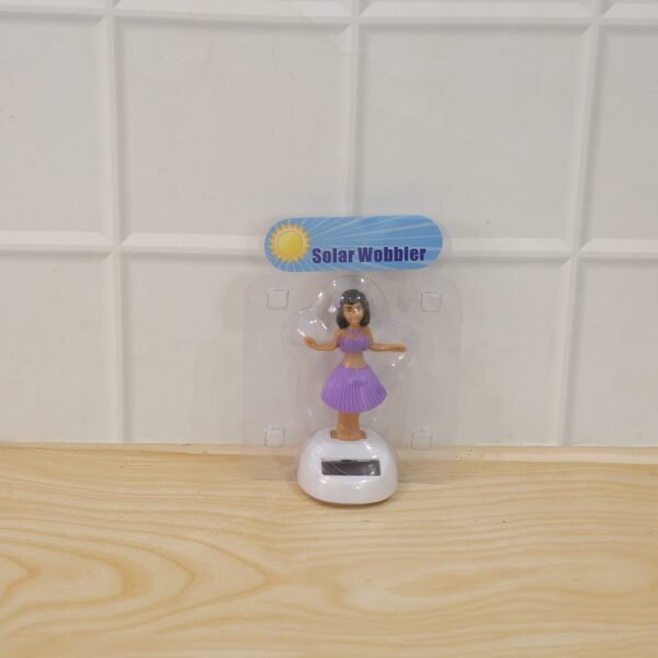 Solar Powered Dancing Hula Doll Bobble Toy for Car Dashboard Decor (1 Pc)