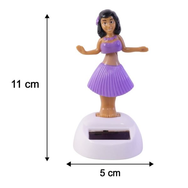 Solar Powered Dancing Hula Doll Bobble Toy for Car Dashboard Decor (1 Pc)