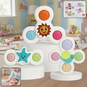 Baby Spinner Toy Set – Sensory Suction Toys for Motor Skills