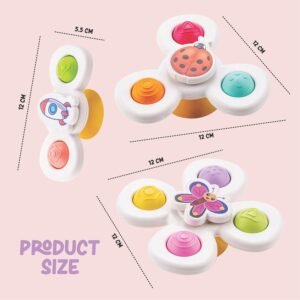 Baby Spinner Toy Set – Sensory Suction Toys for Motor Skills