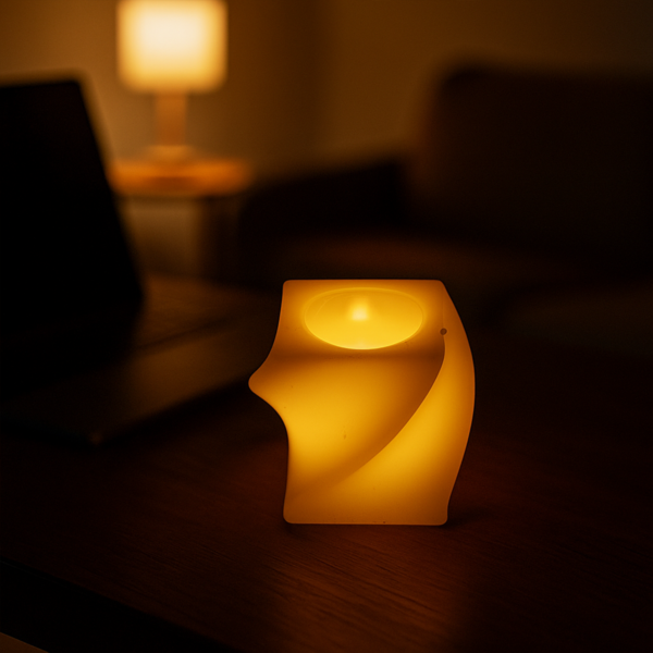 Square LED Flameless Candles – Set of 6 for Home Decor & Pooja