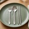 Portable Stainless Steel Cutlery Set Fork Spoon Chopsticks Pouch (4 Pc Set)