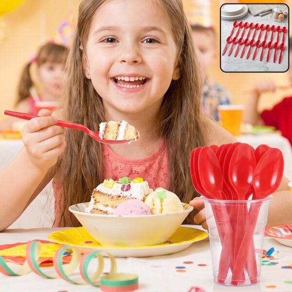 Plastic Spoon 20 Pc Set Reusable Dinner Spoons Unbreakable Cutlery (20 Pc Set)