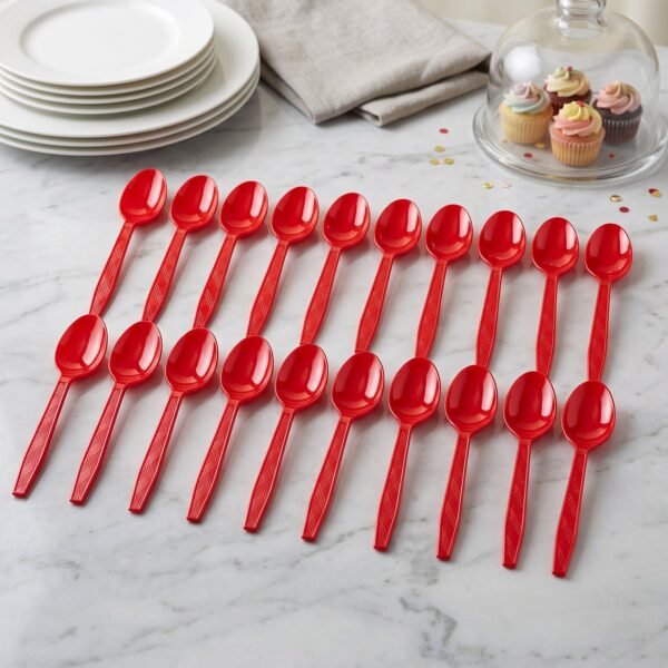 Plastic Spoon 20 Pc Set Reusable Dinner Spoons Unbreakable Cutlery (20 Pc Set)