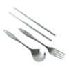 Portable Stainless Steel Cutlery Set Spoon Fork Chopsticks with Pouch (4 Pc Set)