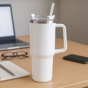 Stainless-Stee-Mug-0_b4122140-d4f9-481d-8bde-e9ccbbcb30f0 Insulated Stainless Steel Travel Tumbler – 890 ML White with Handle