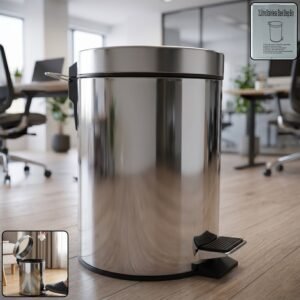 Stainless Steel Pedal Dustbin – Compact & Hygienic Waste Disposal