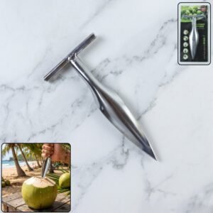 Coconut Breaker – Stainless Steel with Comfortable T-Handle Grip