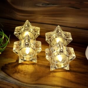 Star-Shaped LED Candles – Flameless Decorative Tealight Set