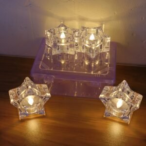 Star-Shaped LED Candles – Flameless Decorative Tealight Set