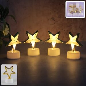 Star Shaped Flameless LED Candles – Set of 4 for Home Decor