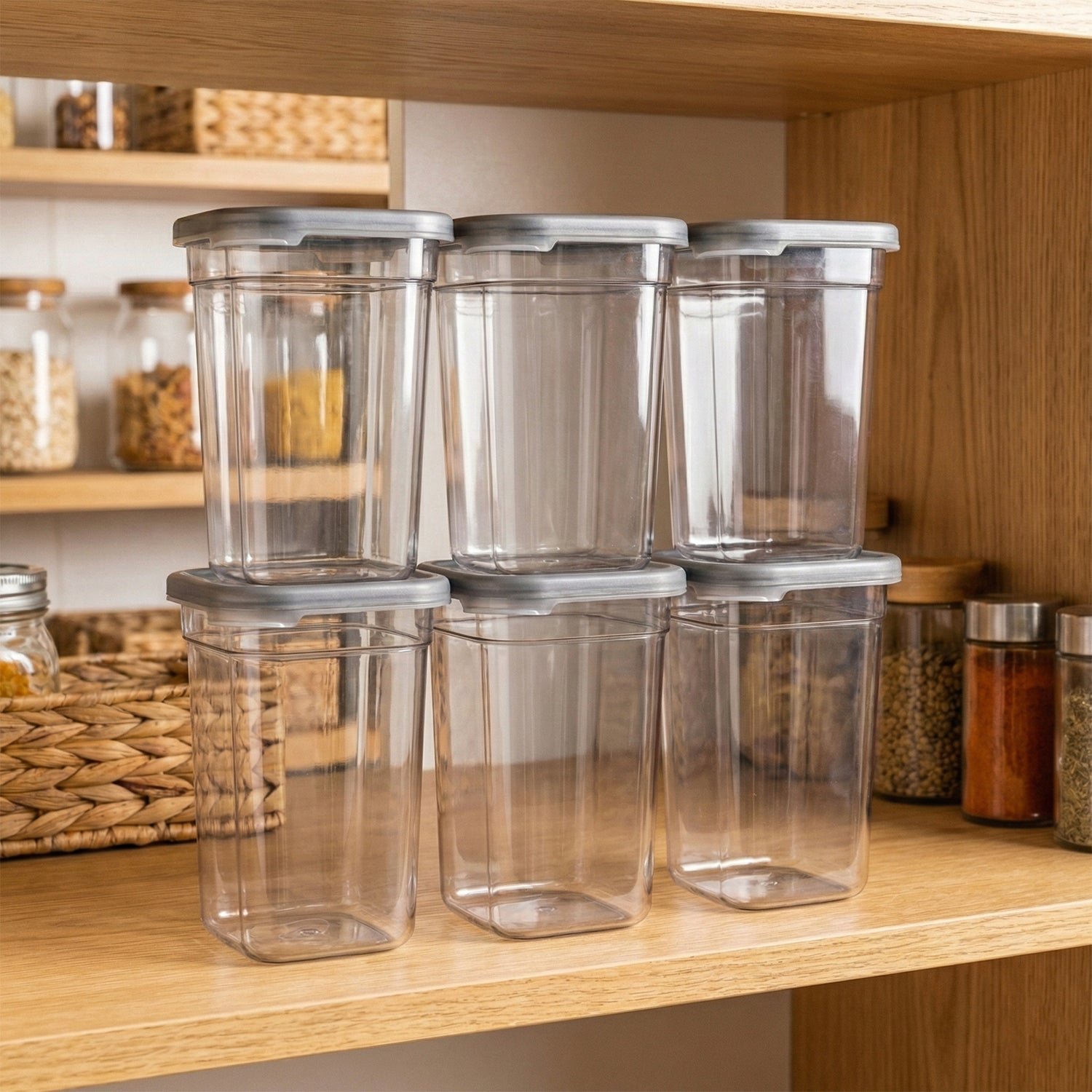 Kitchen Storage Containers – Airtight 6 Pc Set, 1200 ML Each