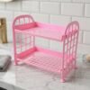 Small Plastic Storage Rack – Space-Saving 2-Tier Organizer