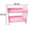 Small Plastic Storage Rack – Space-Saving 2-Tier Organizer