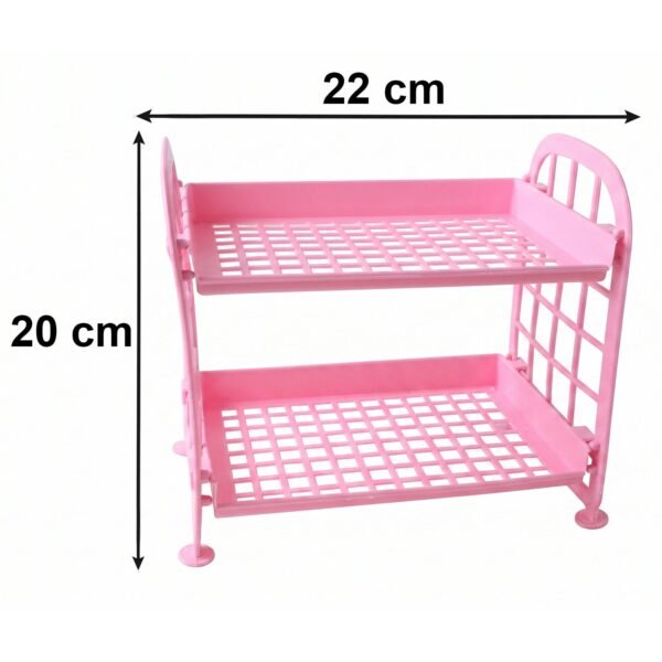 Small Plastic Storage Rack – Space-Saving 2-Tier Organizer