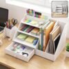 Multifunctional Desk Organizer Storage Cabinet with Drawer File Rack (1 Set)