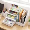 Multifunctional Desk Organizer Storage Cabinet with Drawer File Rack (1 Set)
