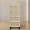 4-Tier Plastic Storage Trolley with Wheels, Rolling Drawer Organizer Cart (1 Pc)