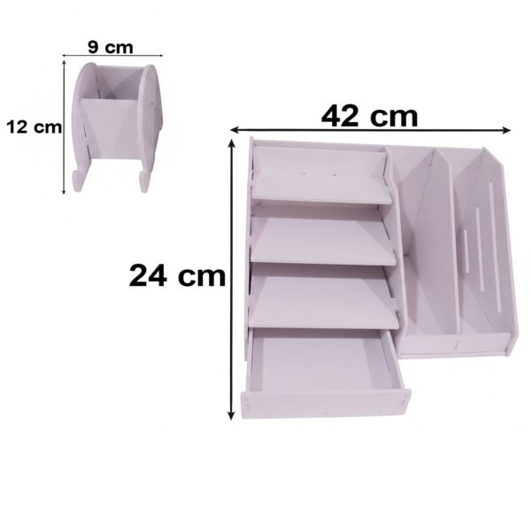 Multifunctional Desk Organizer Storage Cabinet with Drawer File Rack (1 Set)