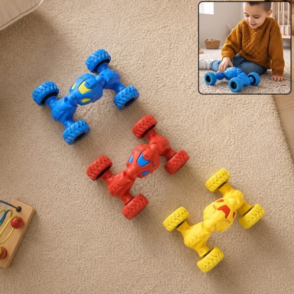 Telescopic Pull Back Stunt Car Toy for Kids Friction Off Road Vehicle (1 Pc)