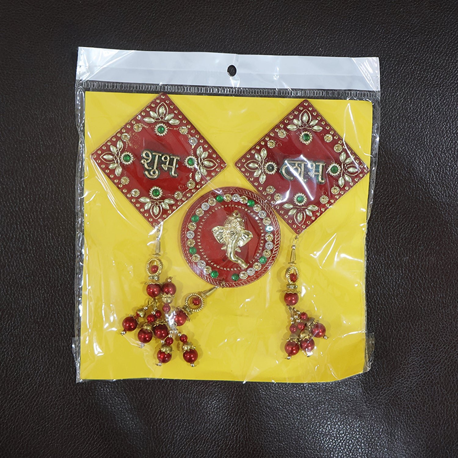 Shubh Labh Ganesh Wall Hanging Set – Auspicious 3-Piece Decor