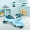 Kids Swing Car Ride On Toy with Music, Blue Shark Design Magic Twist Car (1 Pc)
