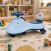 Kids Swing Car Ride On Toy with Music, Blue Shark Design Magic Twist Car (1 Pc)