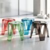 Transparent Plastic Stool Set – Indoor Outdoor Stackable 4 Pc